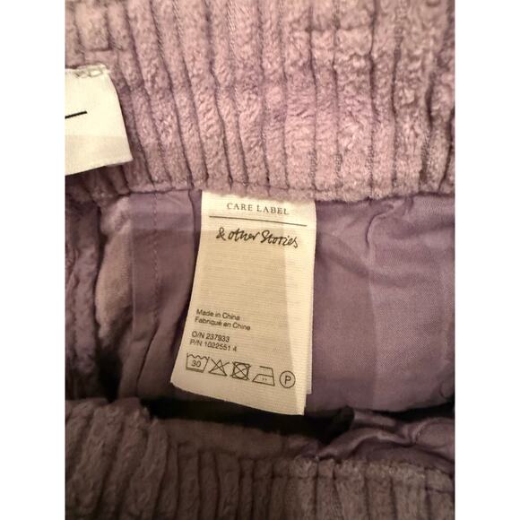 & Other Stories Women's Lilac Purple High Rise Corduroy Pants Size 4 90s Y2K - Picture 7 of 12